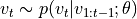 v_t \sim p(v_t|v_{1:t-1}; \theta)
