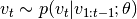 v_t \sim p(v_t|v_{1:t-1}; \theta)